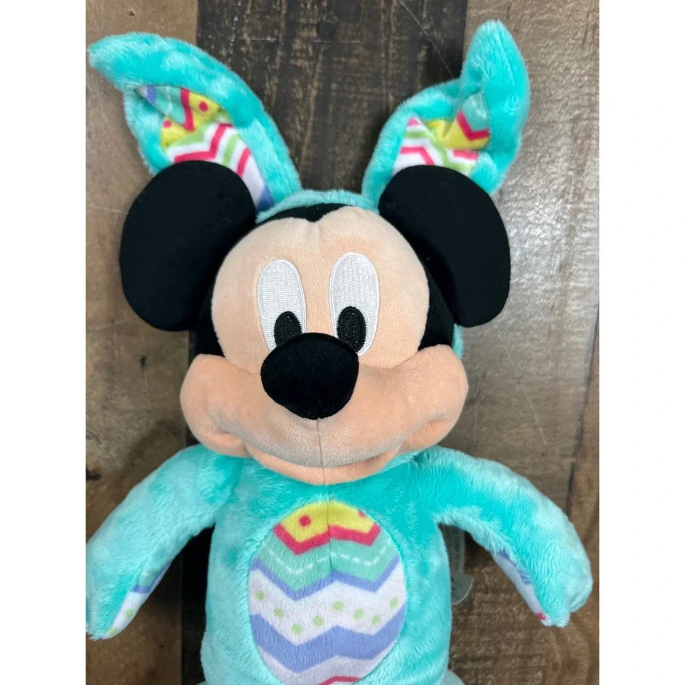 Disney Store Mickey Mouse Easter Bunny Plush Teal Chevron Egg Costume StuffedToy
